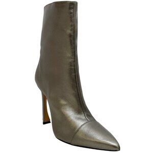 Alexandre Birman Pewter Metallic Leather Myra 100 Boots